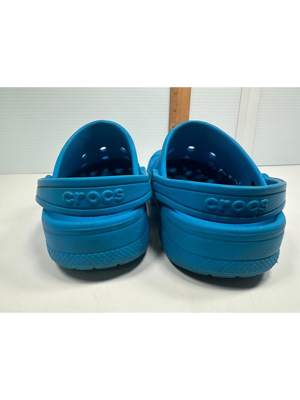 Crocs Baya Classic clogs Size 2 Little KID Sporty Slip On Shoes Blue Cutout Side - Picture 6 of 12